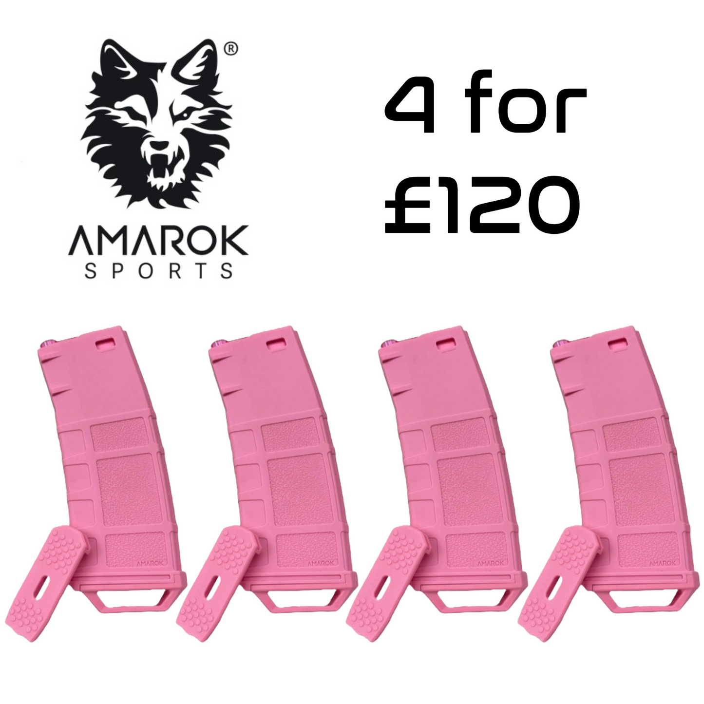 Amarok 250rnds Polymer Mid Cap Magazine (AEG) - Pink Limited Edition (M4/AR-15)