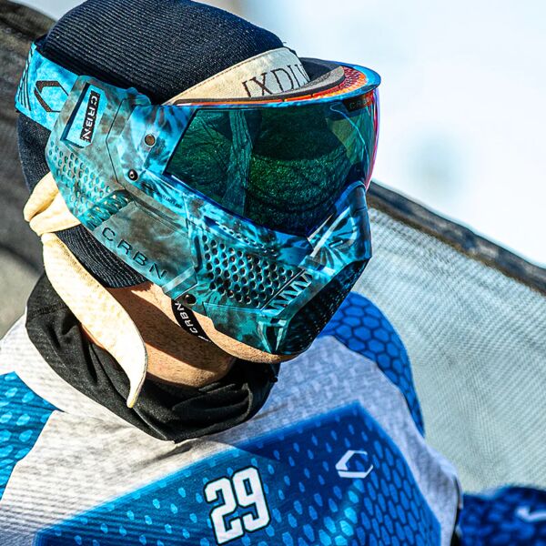 CRBN Zero GRX Tie-Dye Lagoon Paintball Mask - Less Coverage