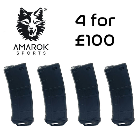 Amarok 250rnds Polymer Mid Cap Magazine (AEG) - Black & Smoke (M4/AR-15)